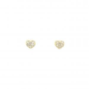 K18YG ハート ダイヤモンド ピアス 0.10CT