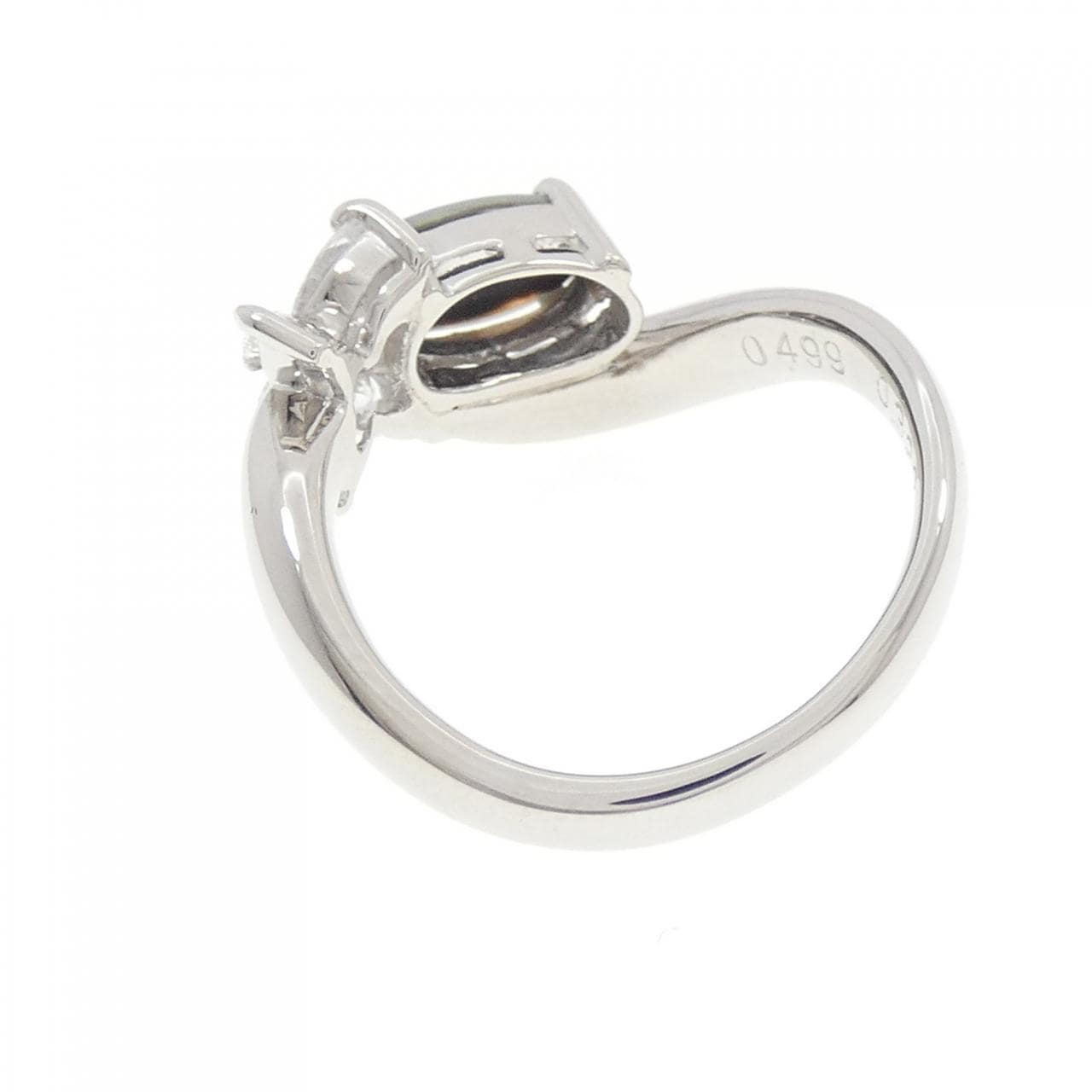 PT900 フラワー ブラックオパール リング 0.499CT