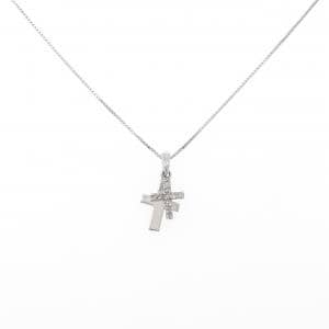 K14WG/K10WG クロス ダイヤモンド ネックレス