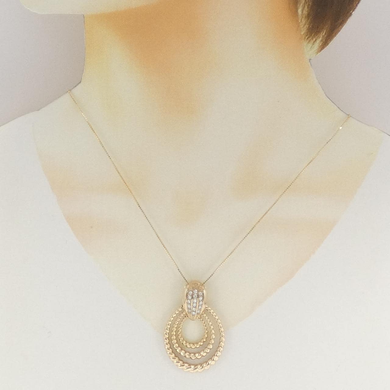 K18YG ダイヤモンド ネックレス 0.39CT