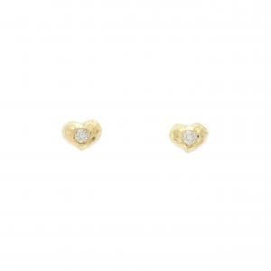 K18YG ハート ダイヤモンド ピアス