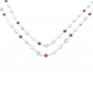 K18WG カラーストーン ネックレス