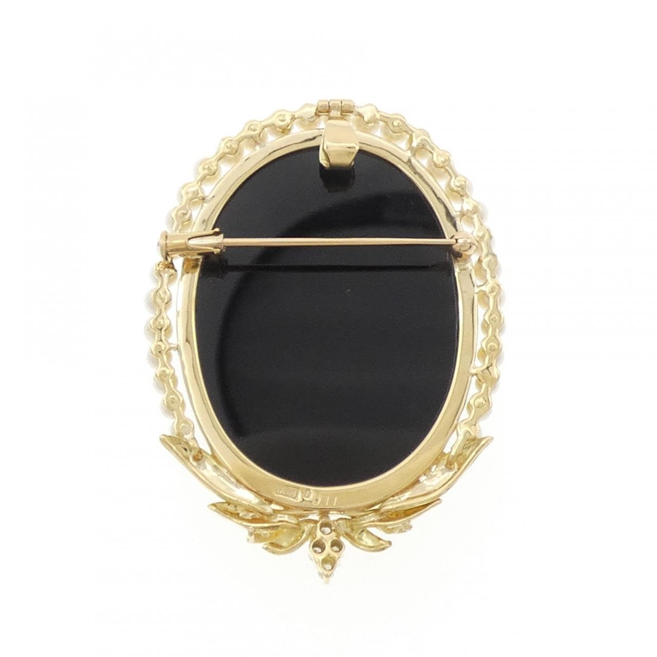 K18YG メノウカメオ ブローチ