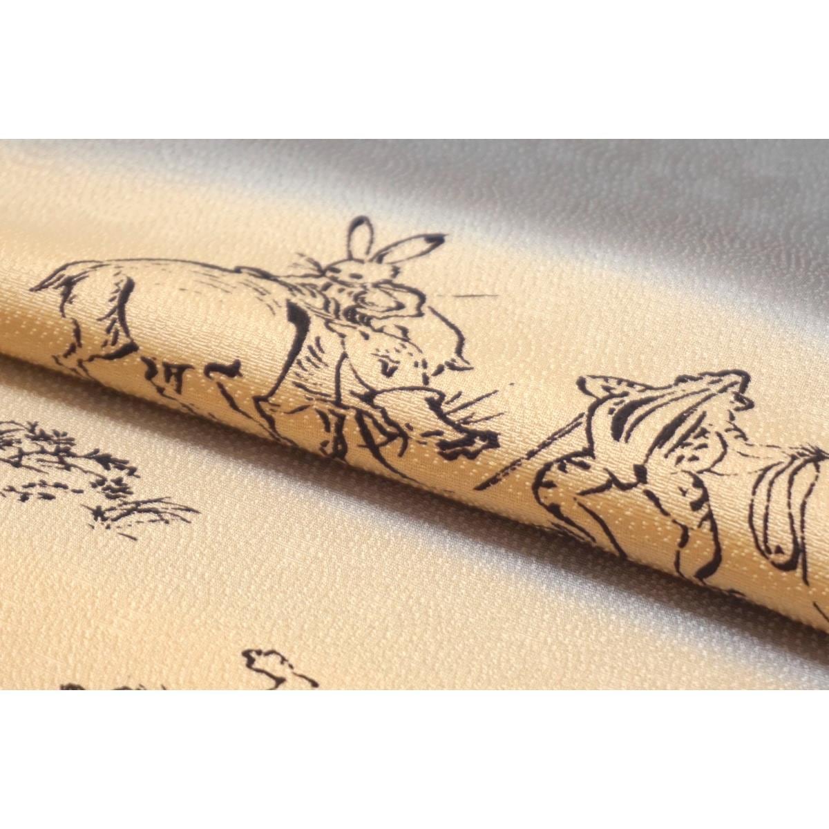 帯揚　鳥獣戯画