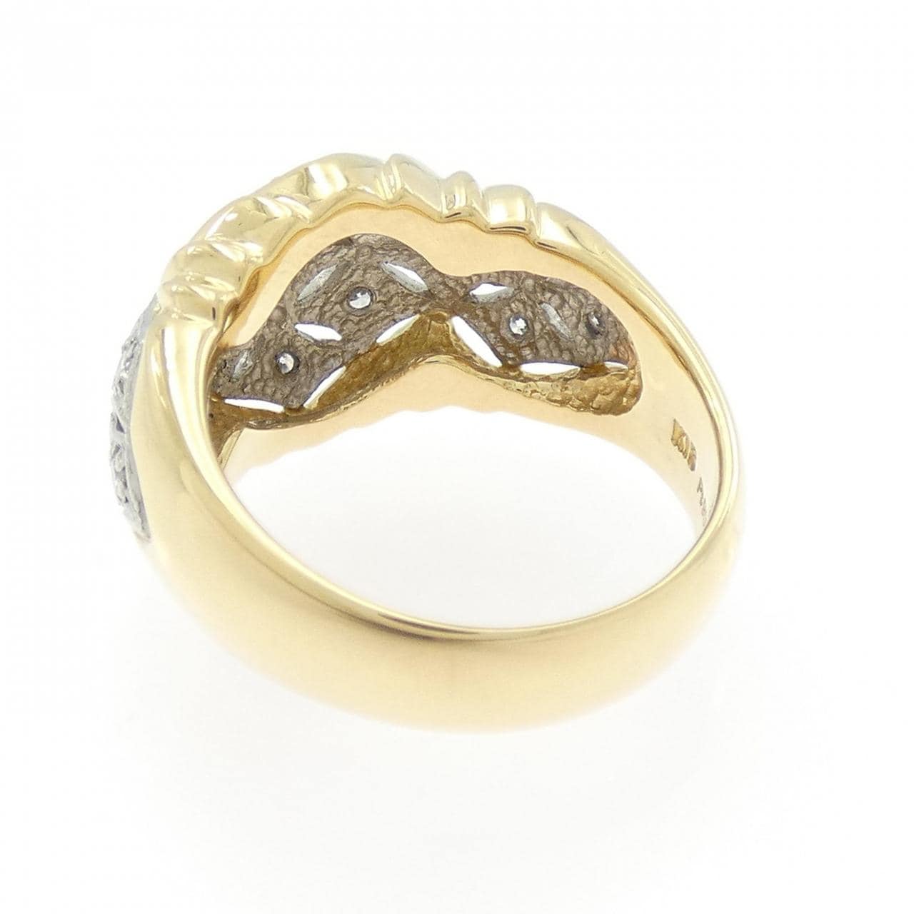 K18YG/PT900 ダイヤモンド リング 0.37CT