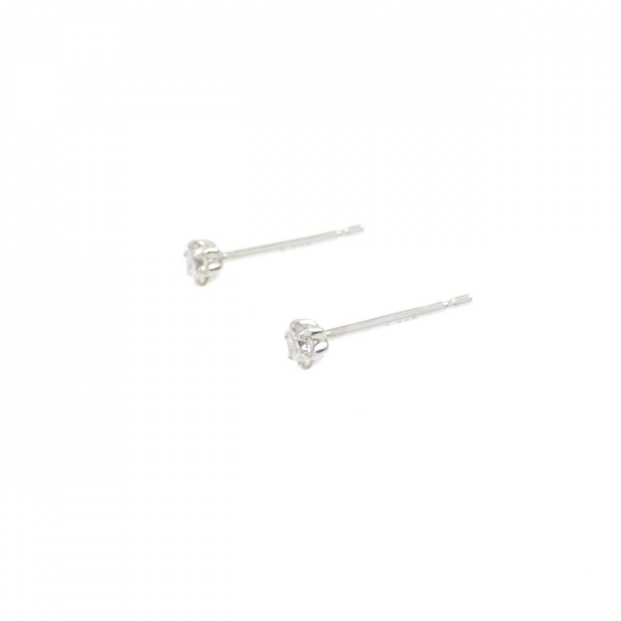 [新品] PT900单钻鑽石耳環 0.10CT