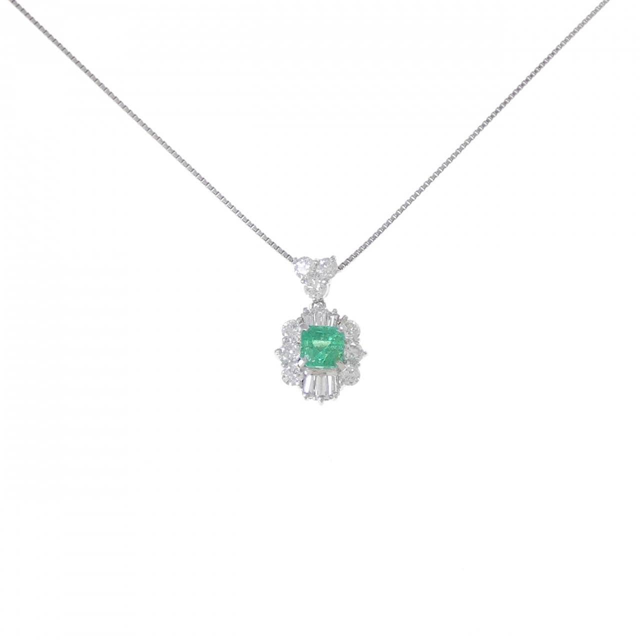 PT900/PT850 Emerald Necklace 0.63CT