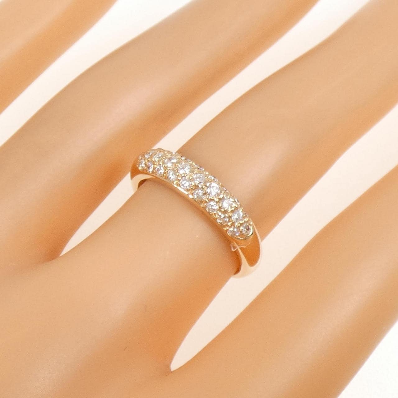 K18PG 密鑲鑽石戒指 0.45克拉