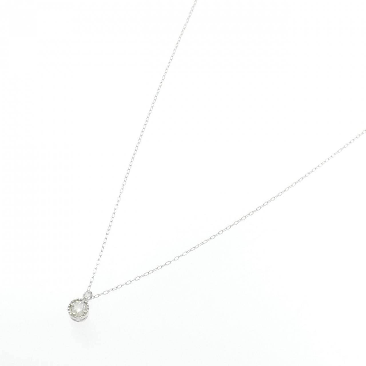 K18WG ダイヤモンド ネックレス 0.15CT
