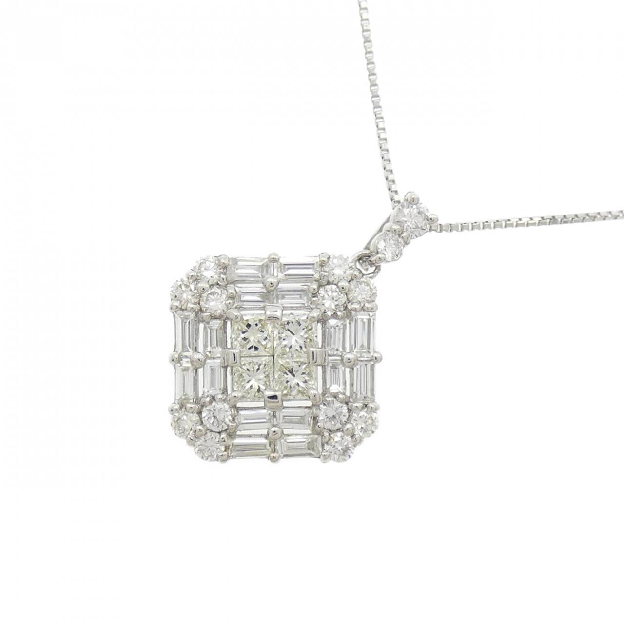 【新品】PT900/PT850 ダイヤモンド ネックレス 1.00CT