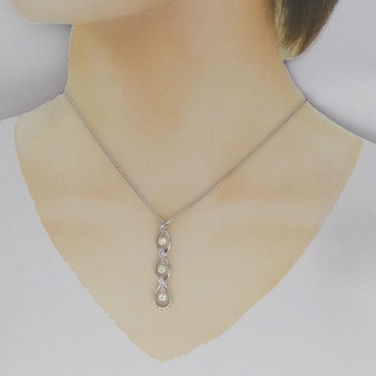 K18WG ダイヤモンド ネックレス 0.70CT