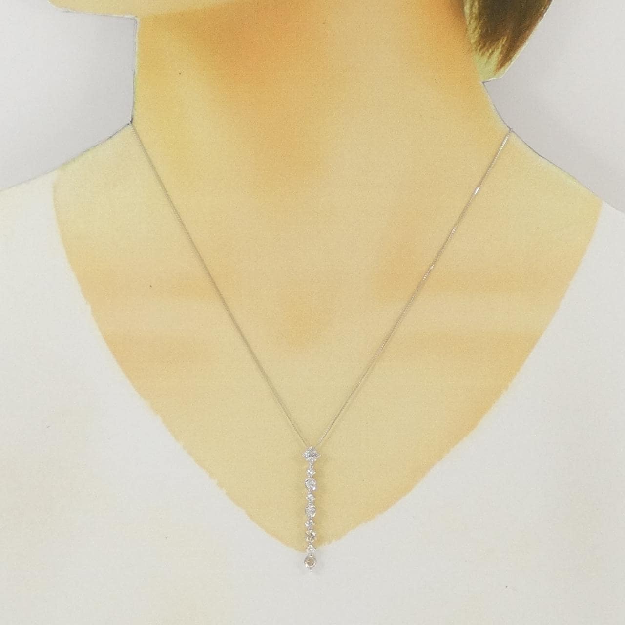 K18WG ダイヤモンド ネックレス 0.78CT