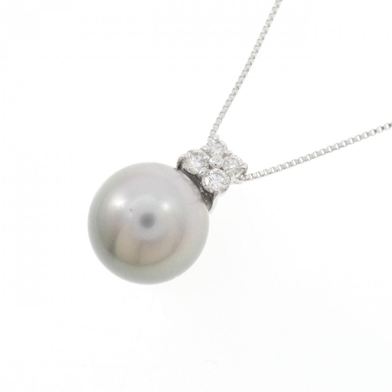 K18WG 黒蝶パール ネックレス 10.2mm