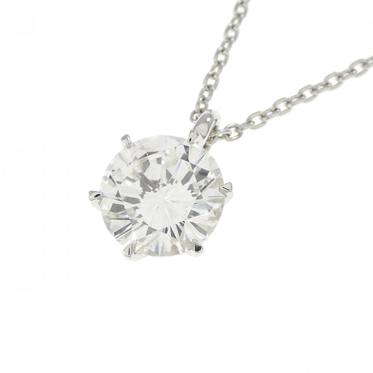 【リメイク】PT900/PT850 ソリティア ダイヤモンド ネックレス 1.056CT G SI1 VG