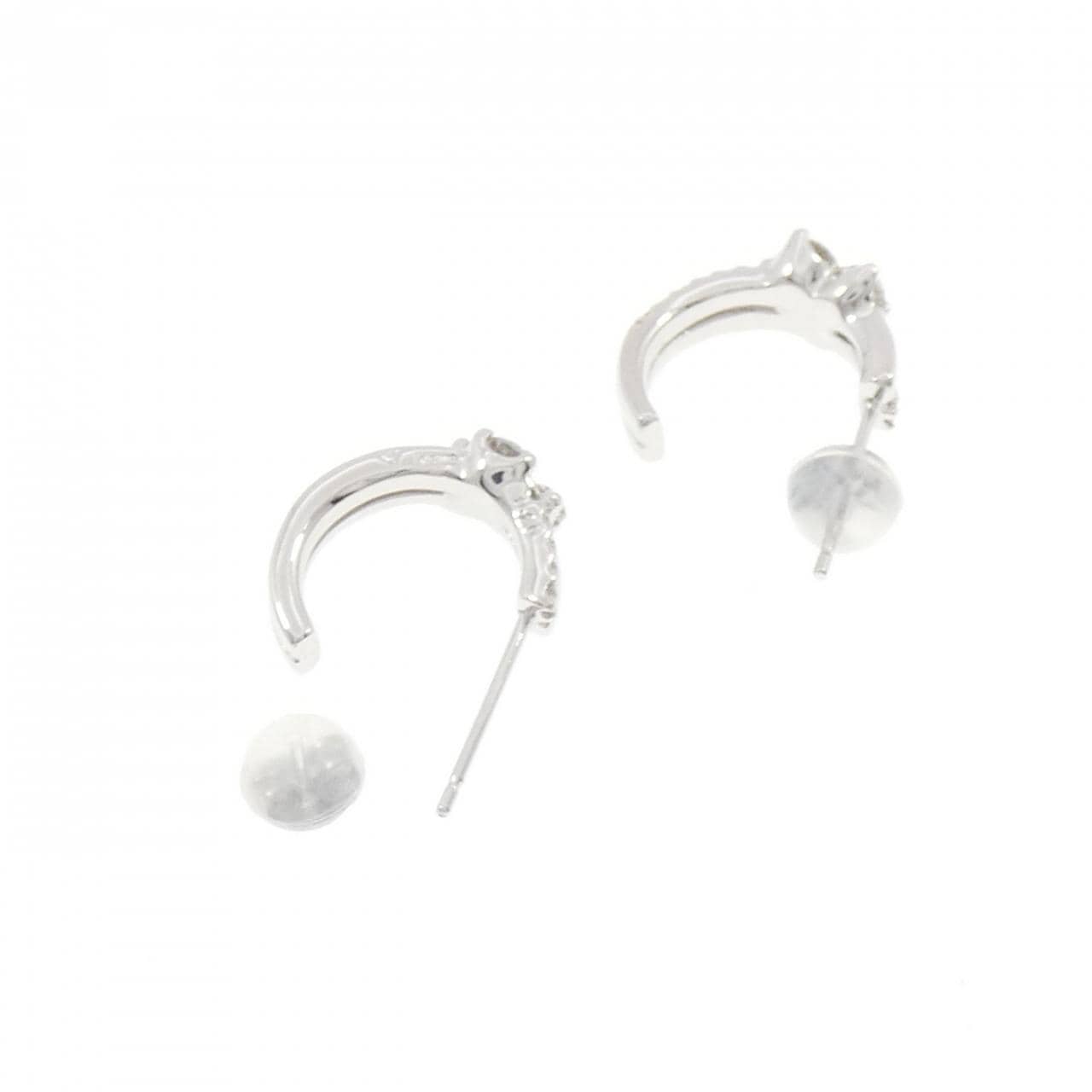 K18WG/PT900 ダイヤモンド ピアス 0.52CT