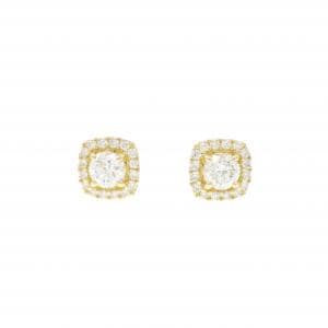 【リメイク】K18YG/ST ダイヤモンド ピアス 0.308CT 0.314CT H VS1-2 VG-G