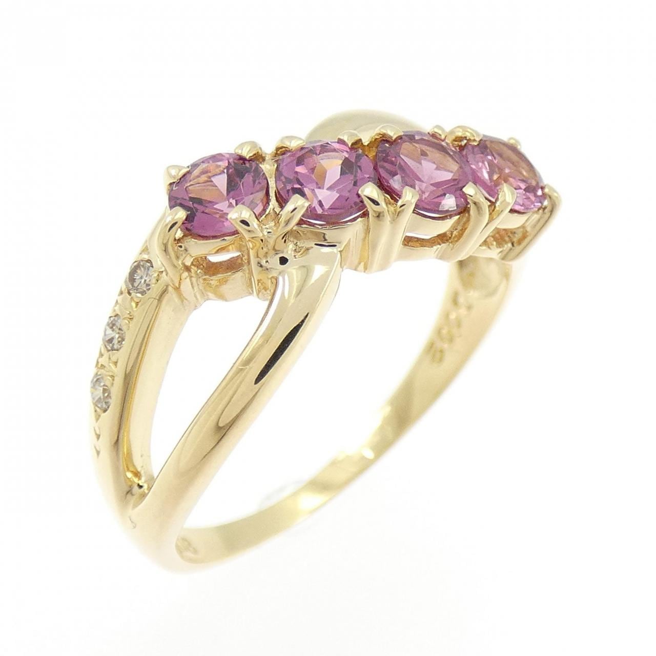 K18YG ガーネット リング