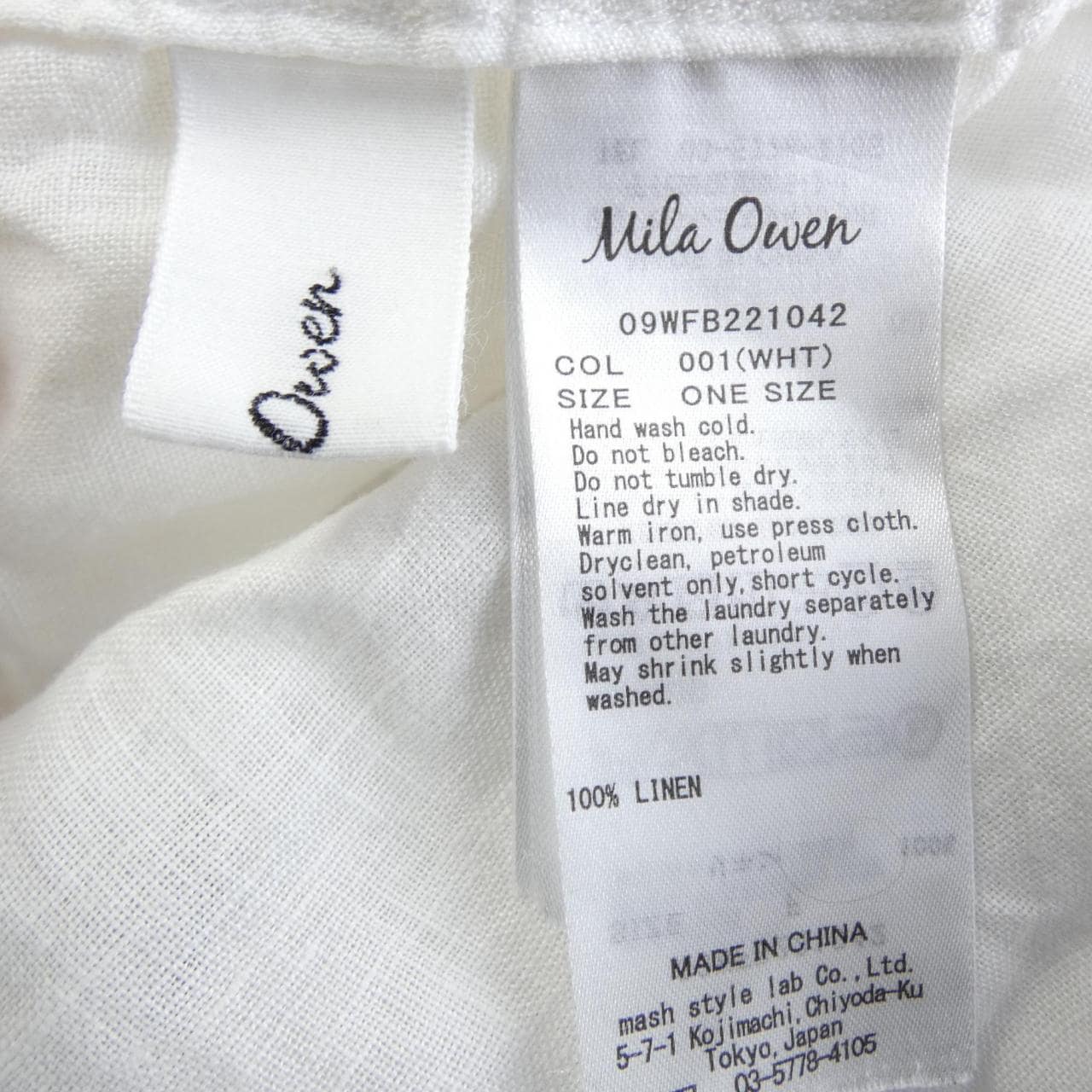 ミラオーウェン MILA OWEN シャツ