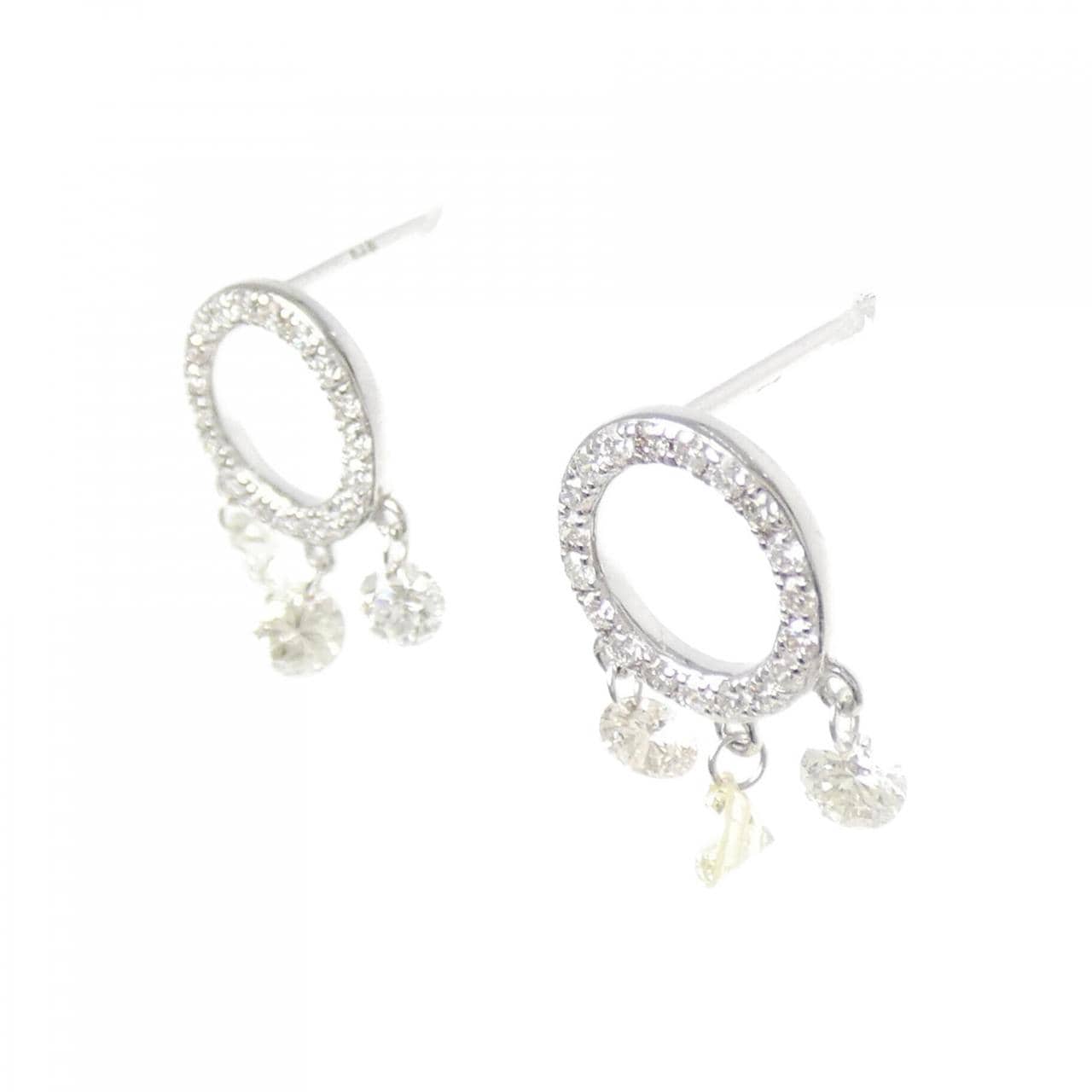 K18WG ダイヤモンド ピアス 1.05CT