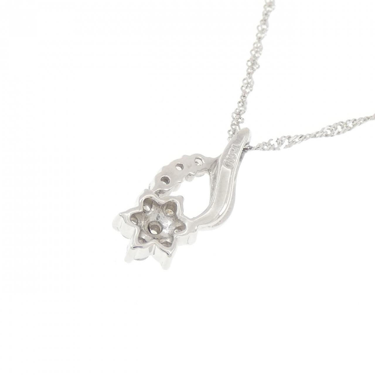PT900/PT850 フラワー ダイヤモンド ネックレス 0.20CT
