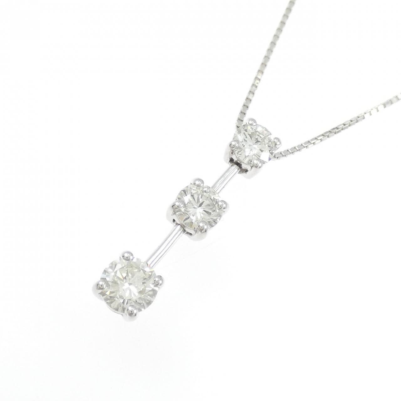 PT900/PT850 スリーストーン ダイヤモンド ネックレス 1.00CT
