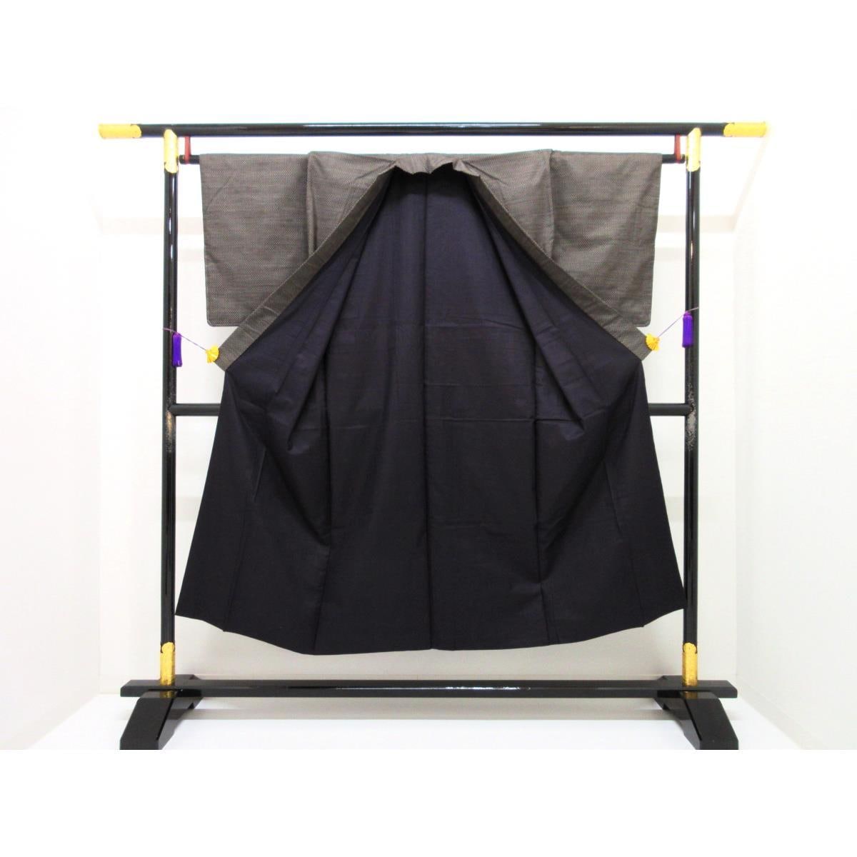 男物【横双大島紬】きもの・羽織　２点セット