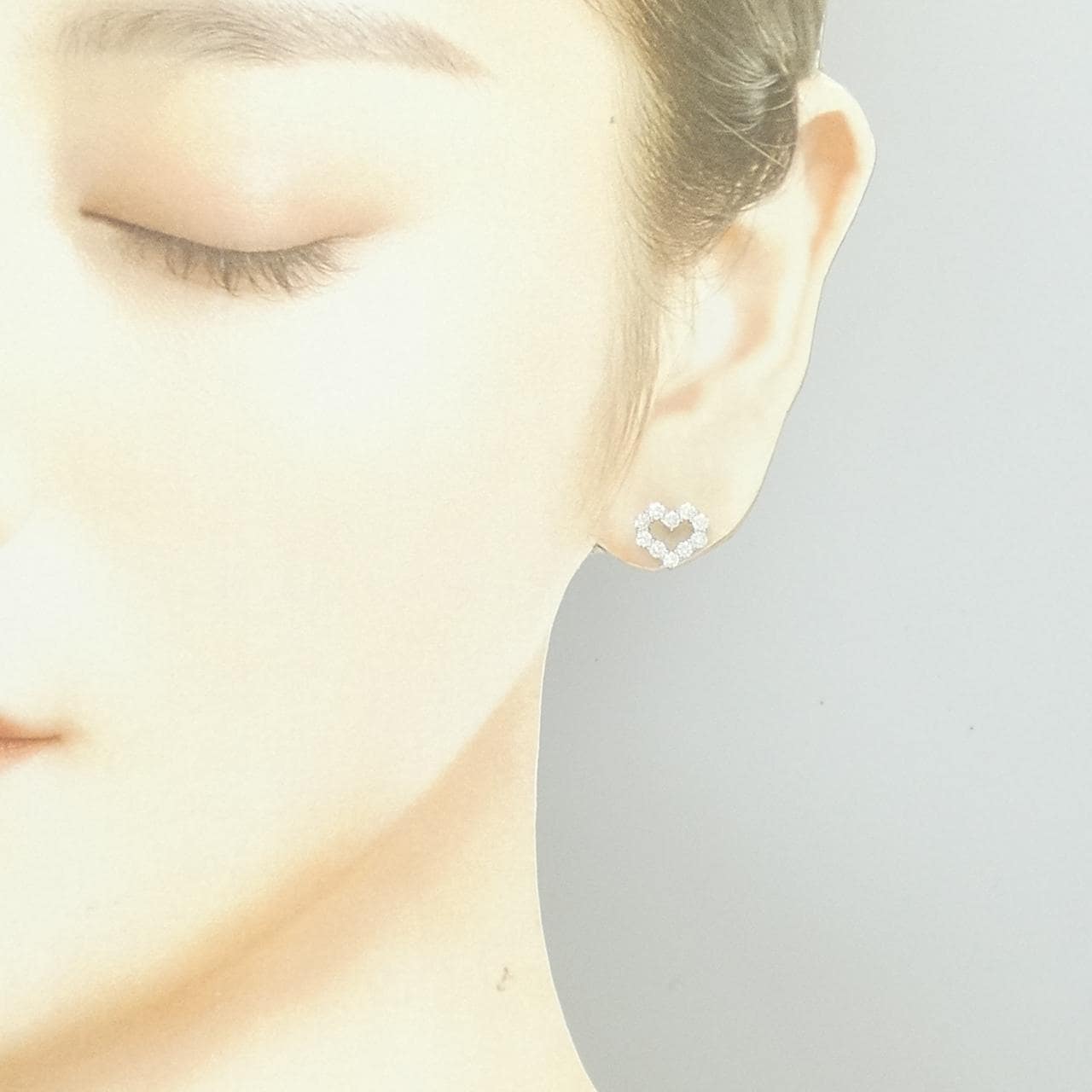 PT900 ハート ダイヤモンド ピアス 0.82CT