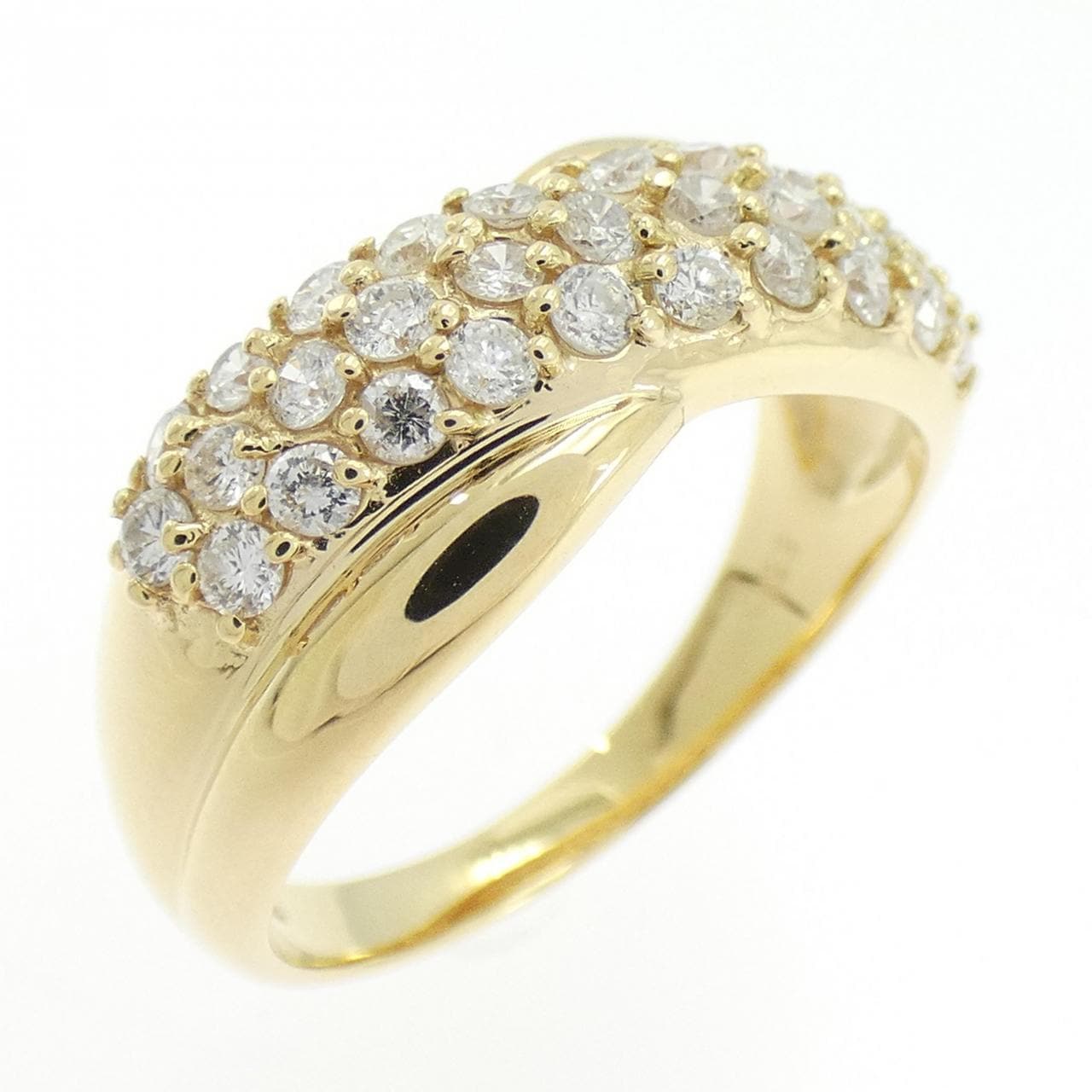 K18YG パヴェ ダイヤモンド リング 0.33CT