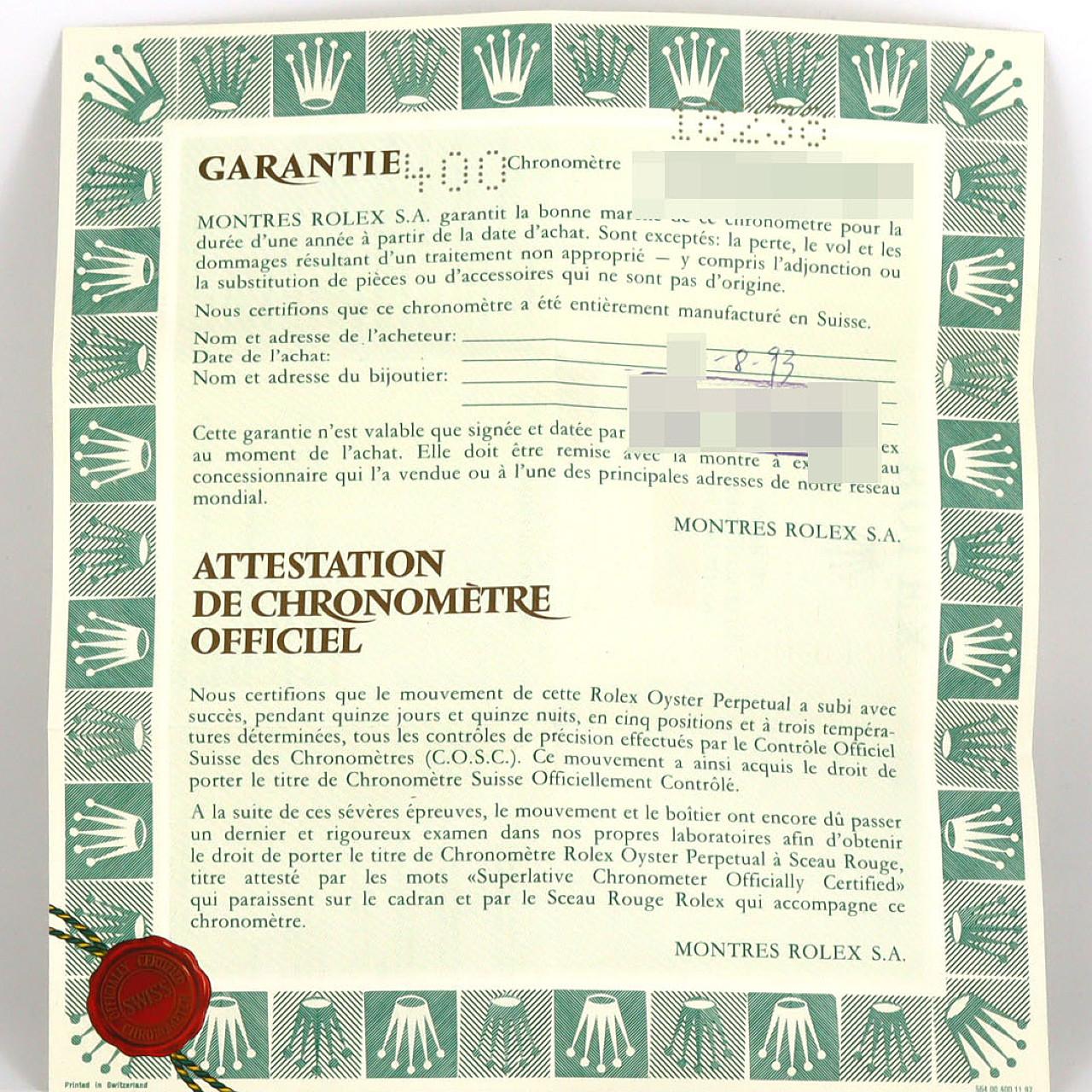 ロレックス デイデイト 18238 YG 自動巻 N番