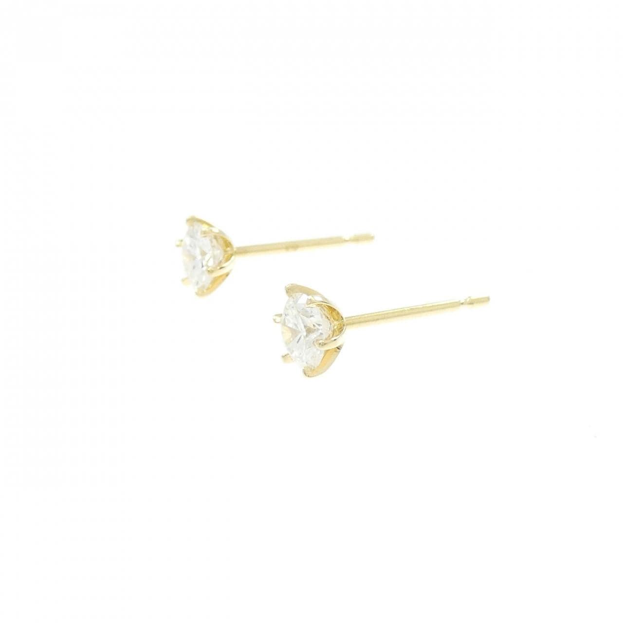 【リメイク】K18YG/ST ダイヤモンド ピアス 0.303CT 0.320CT H VS1-2 VG-GOOD
