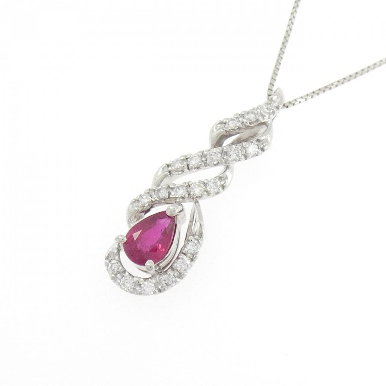 PT900/PT850 ルビー ネックレス 0.48CT