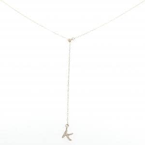 K10YG イニシャルK ダイヤモンド ネックレス 0.02CT