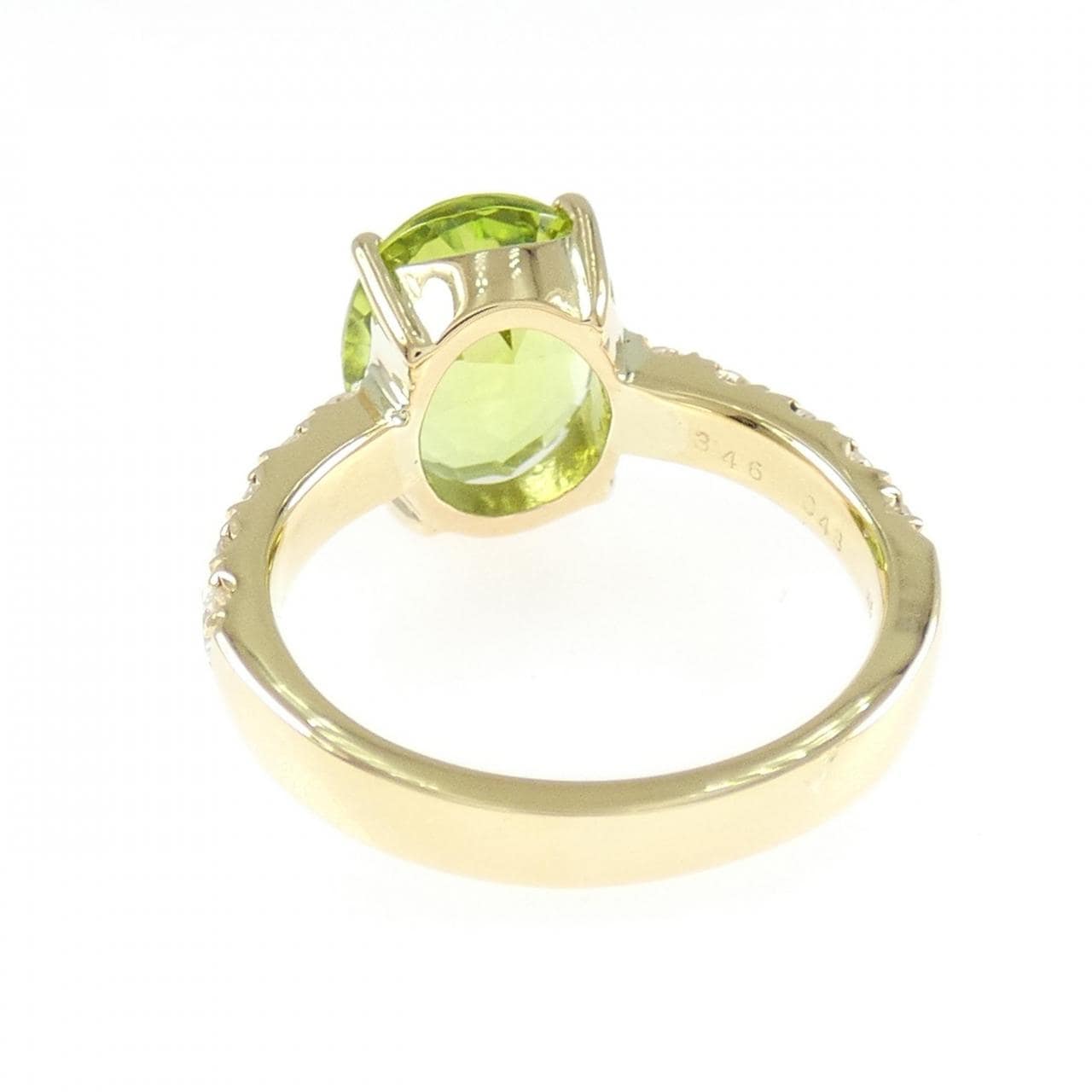 K18YG ペリドット リング 3.46CT