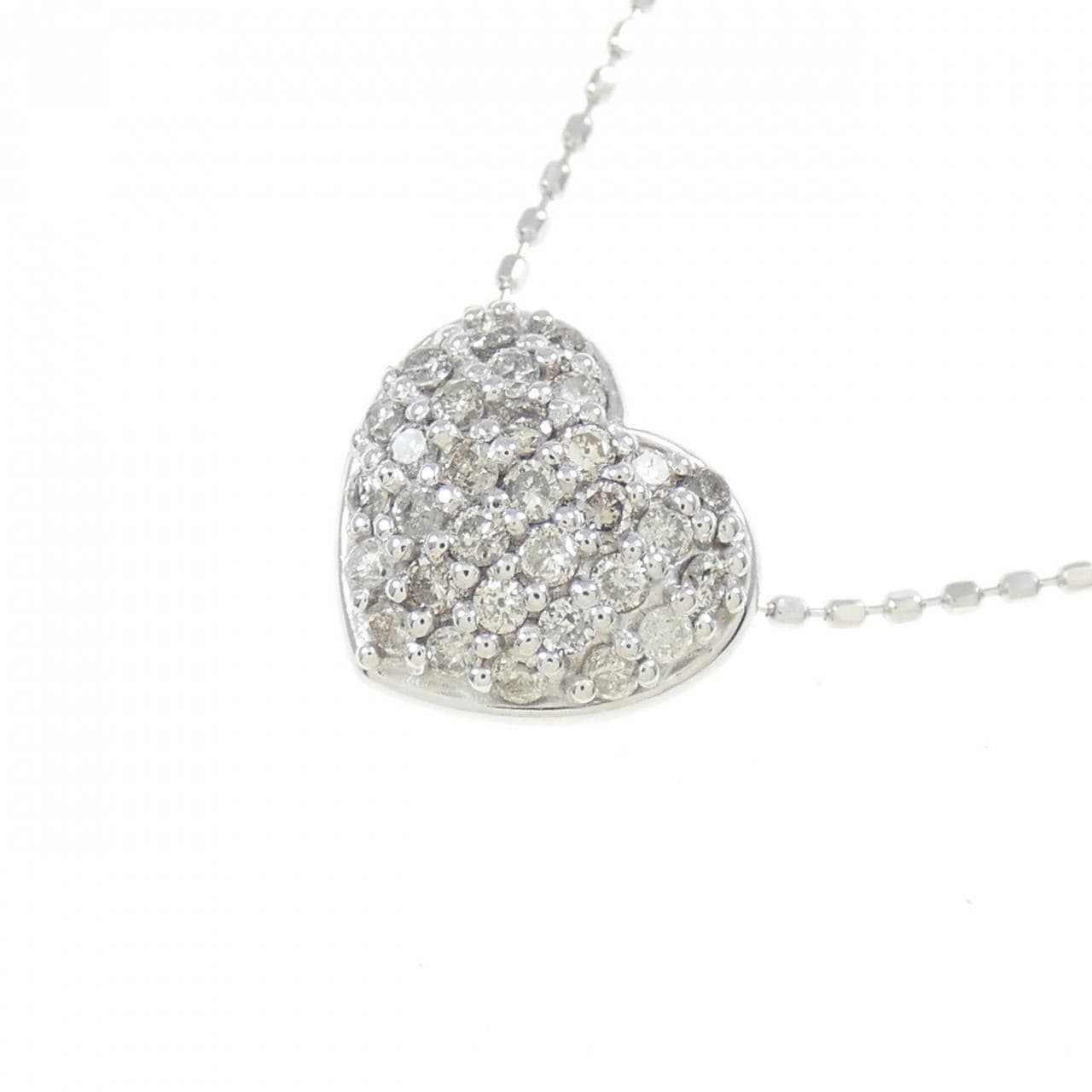 K18WG heart Diamond necklace 0.30CT