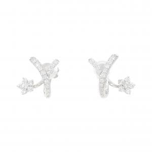 PT フラワー ダイヤモンド イヤリング 0.77CT