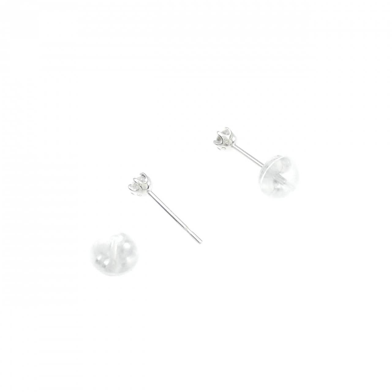 K14WG ソリティア ダイヤモンド ピアス 0.10CT