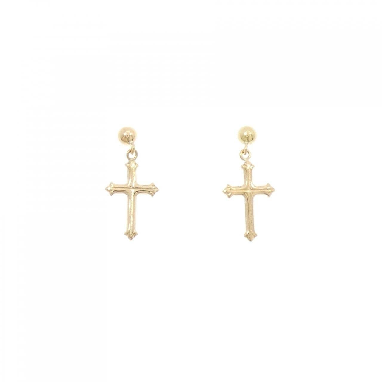 K18YG クロス ピアス