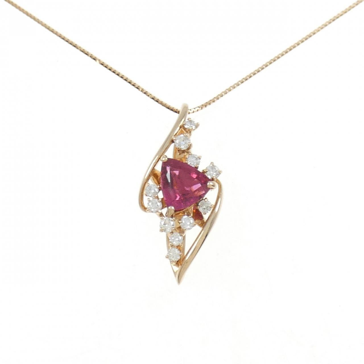 K18PG Tourmaline necklace 1.17CT