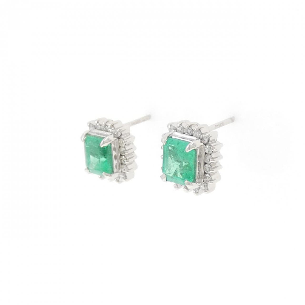 PT900 エメラルド ピアス 1.29CT