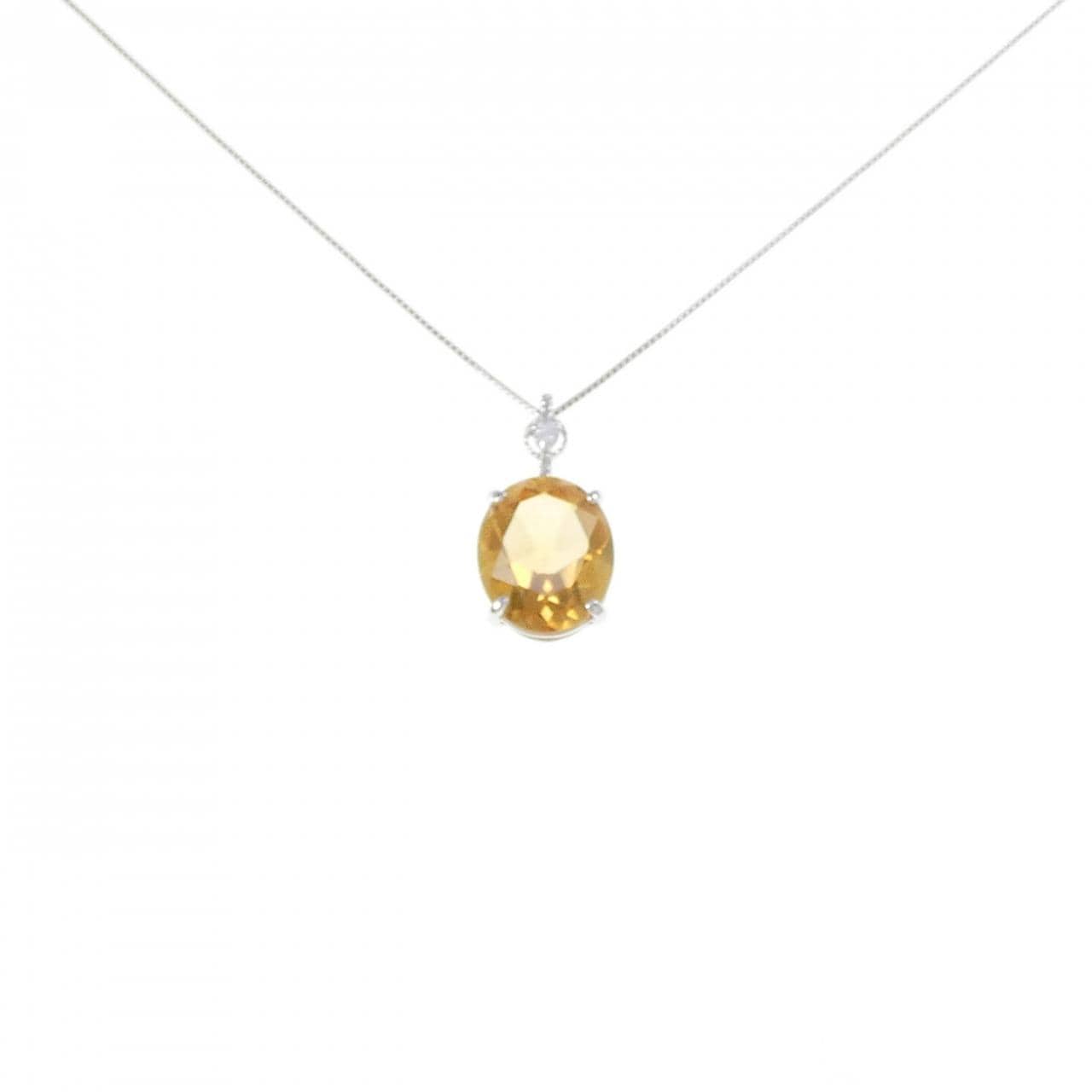 K18WG Citrine Necklace 4.26CT