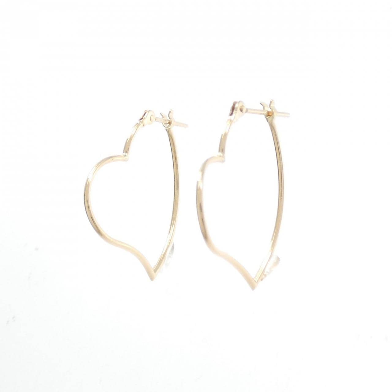 K18PG ハート ピアス