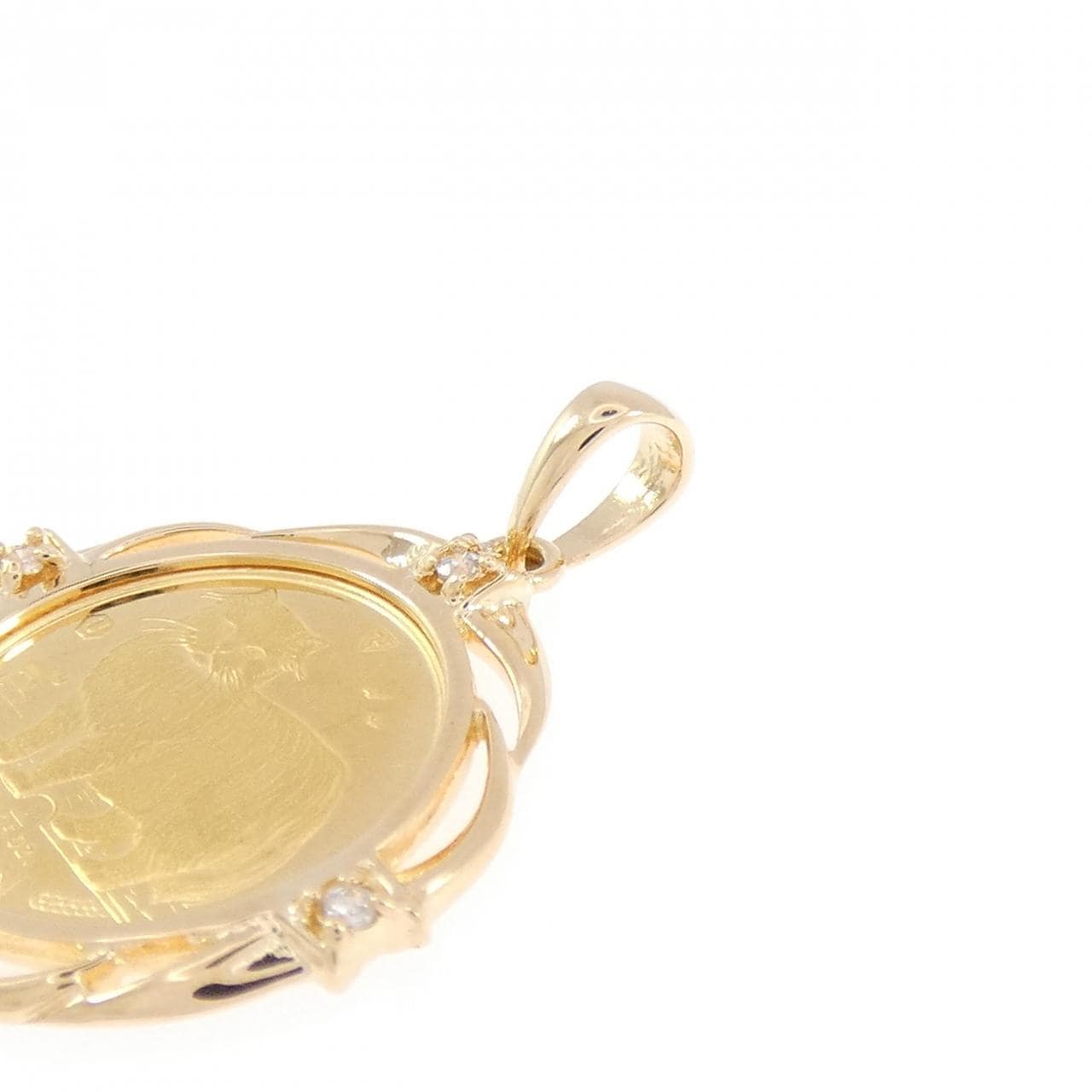 K18YG(枠) ダイヤモンド コイン