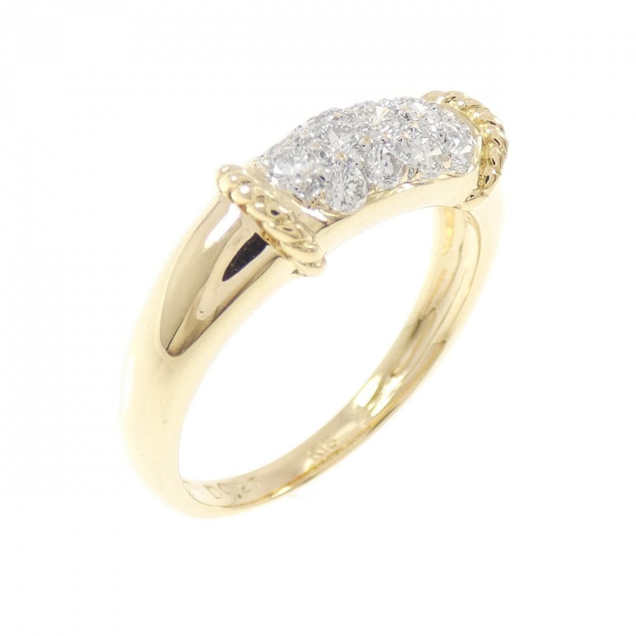 K18YG/K18WG パヴェ ダイヤモンド リング 0.27CT