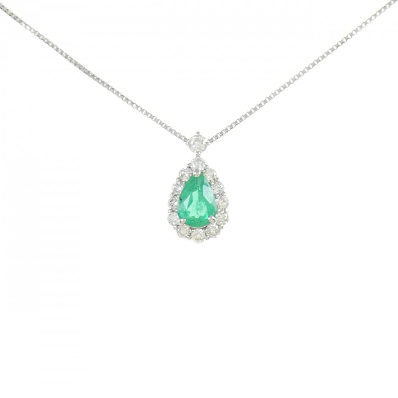 [BRAND NEW] PT Emerald Necklace 0.36CT