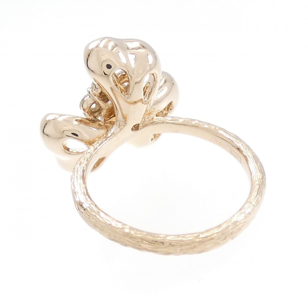 K18PG花朵钻石戒指0.58CT