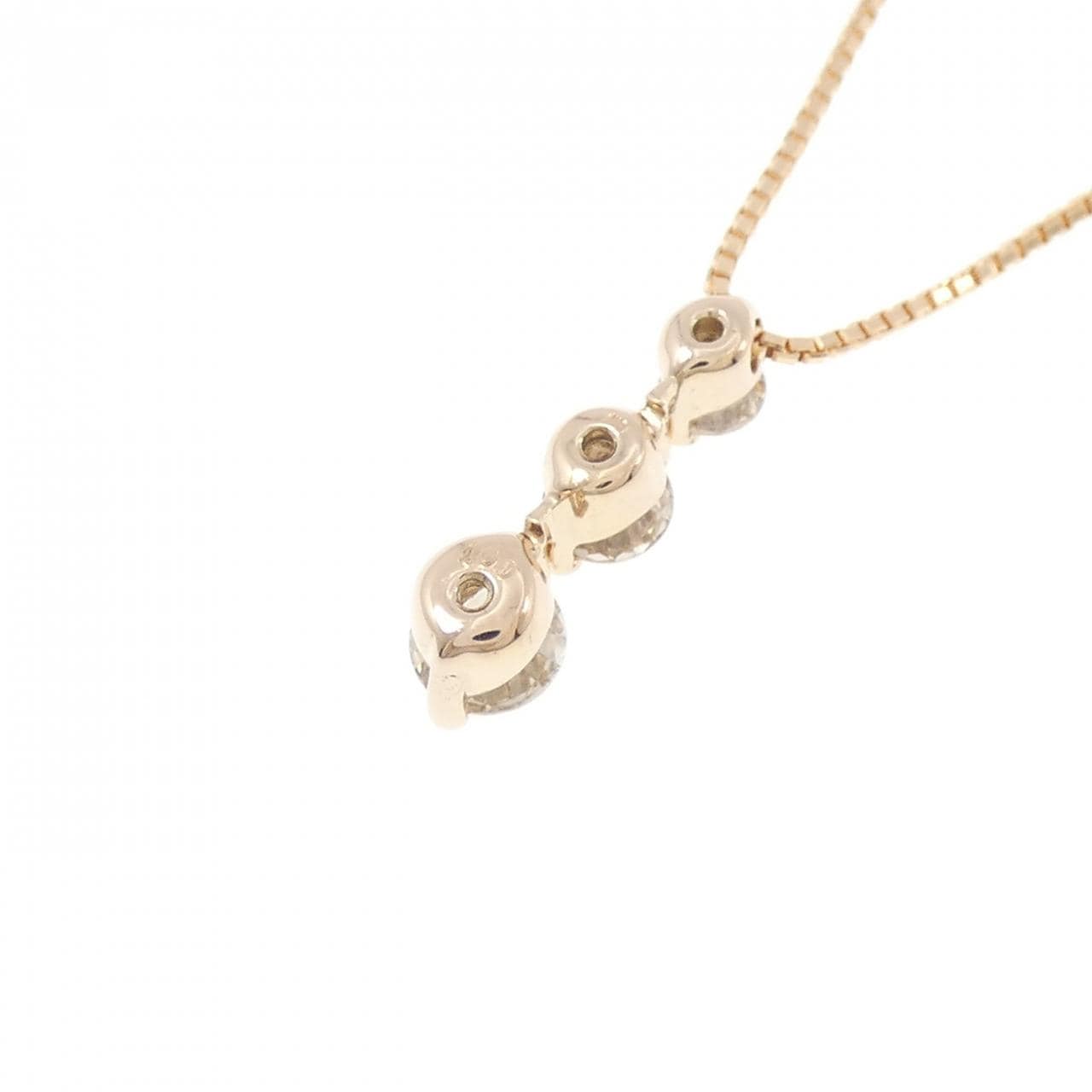 K18PG スリーストーン ダイヤモンド ネックレス 1.00CT