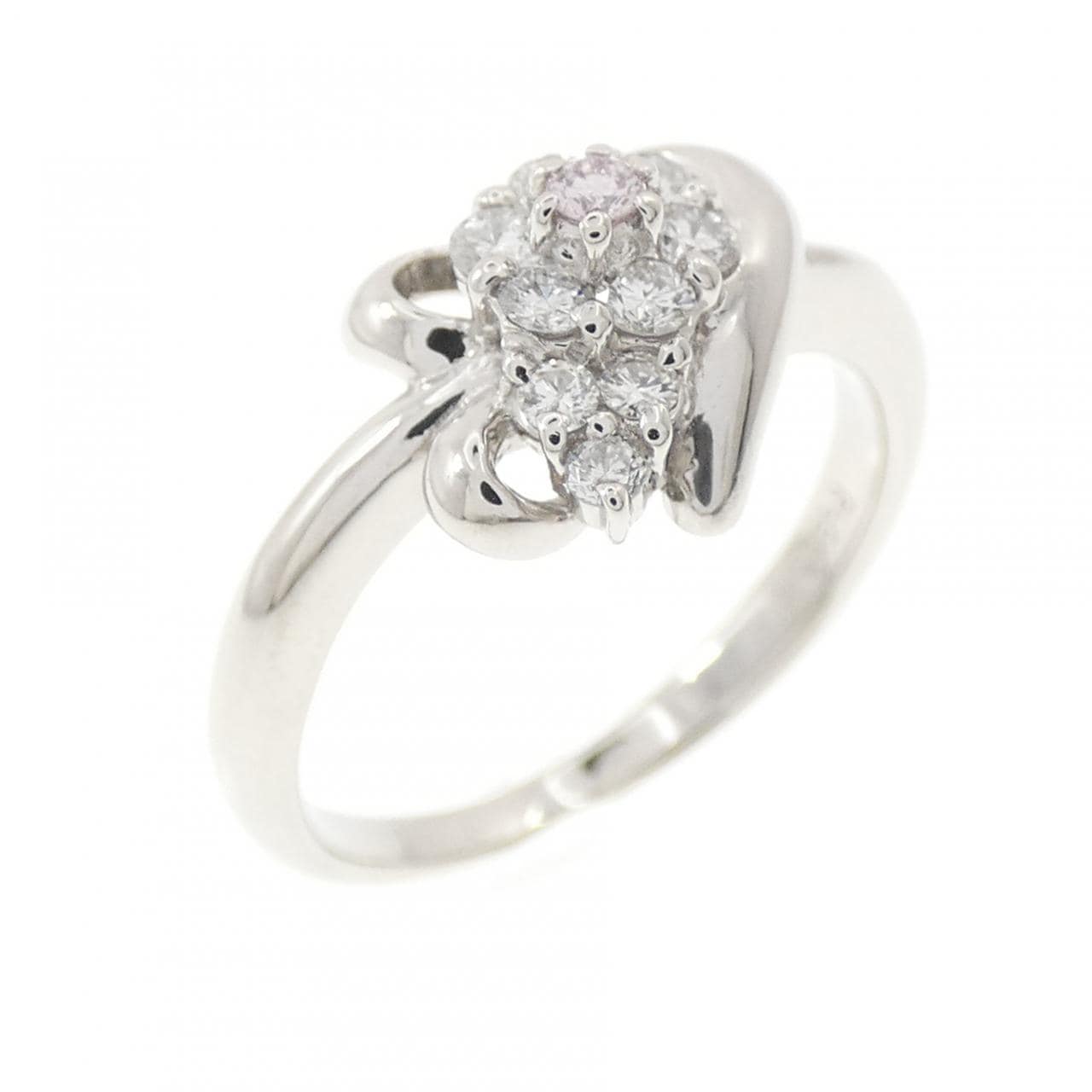 PT900 ハート ピンクダイヤモンド リング 0.02CT