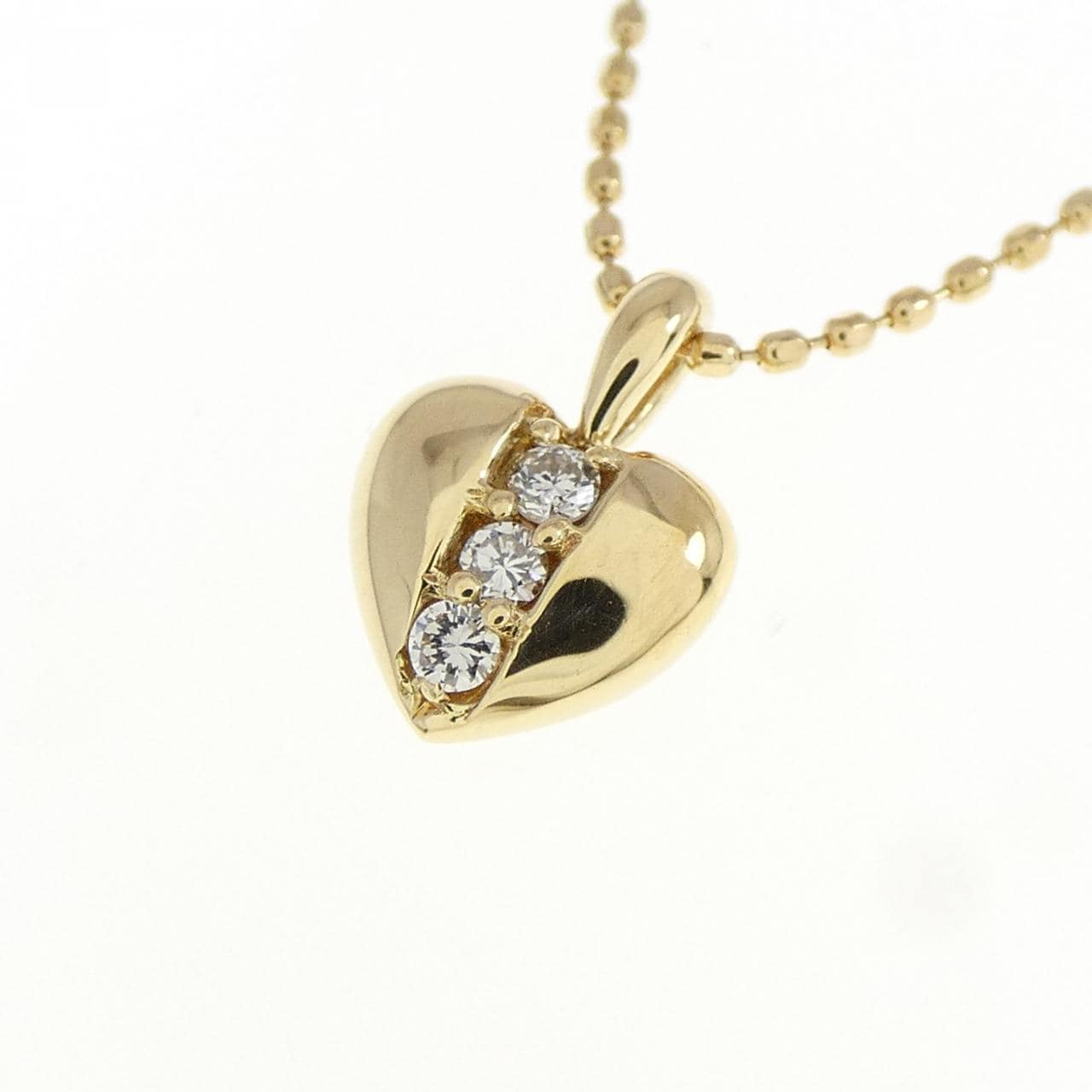 K18YG ハート ダイヤモンド ネックレス 0.04CT