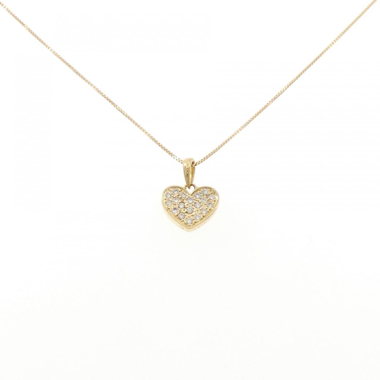 K18YG ハート ダイヤモンド ネックレス 0.15CT