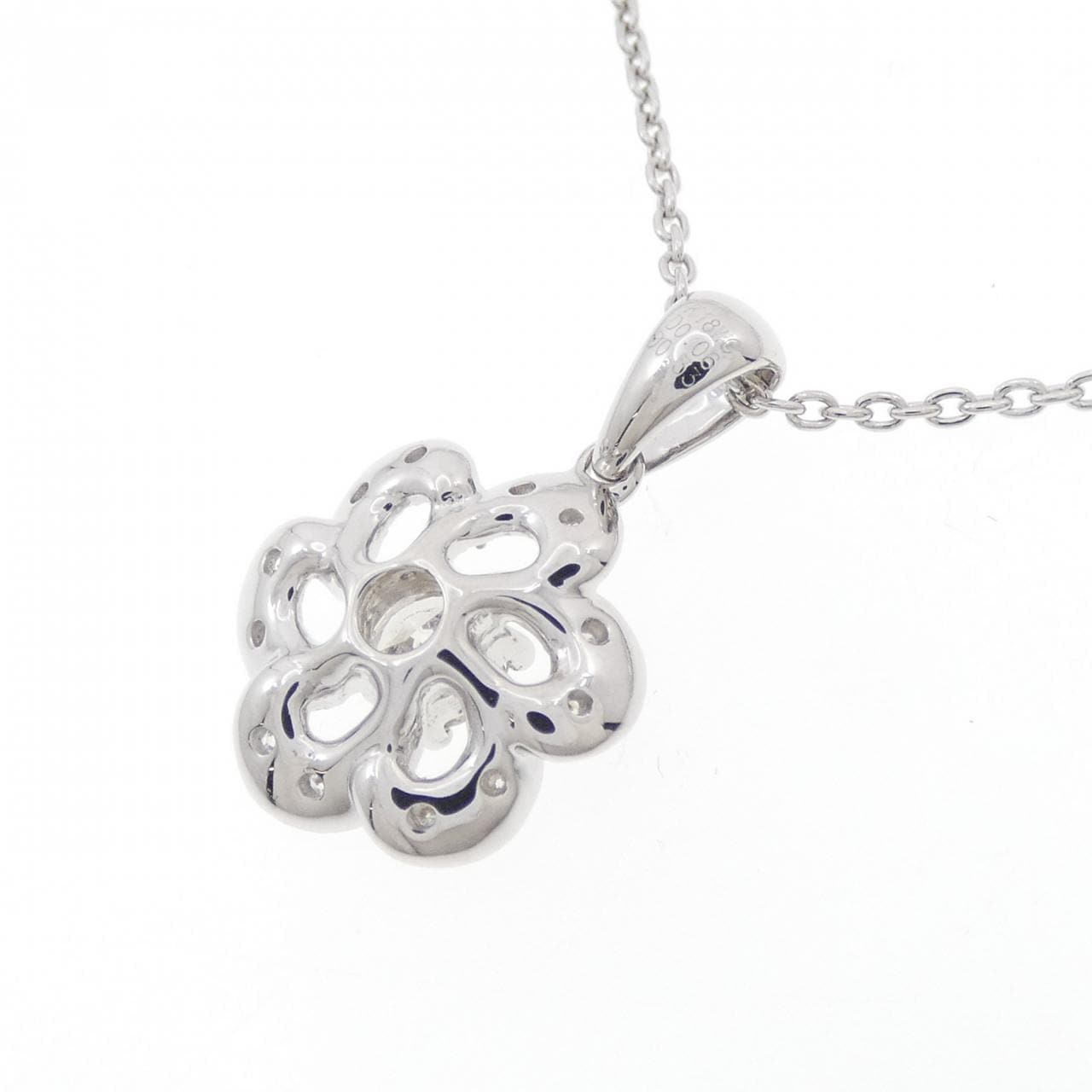 K18WG 花朵钻石项链 0.33CT